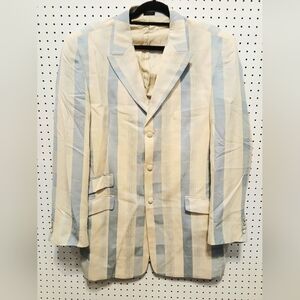 Stacy Adams Striped Cream and Blue Blazer